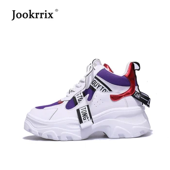 

Jookrrix Casual Shoes Women Fashion Brand White Sneakers Lady chaussure Autumn Female footware 2019 Cross-tied Shoes Patchwork