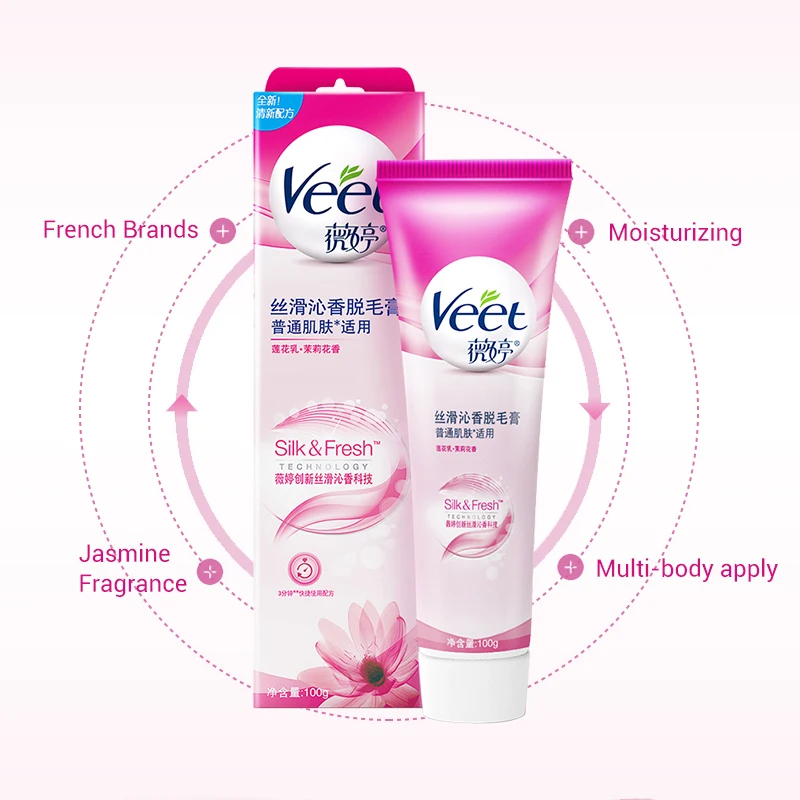 Крем для удаления волос Veet + Восковая бумага нормальной кожи Lotus Milk влажные и