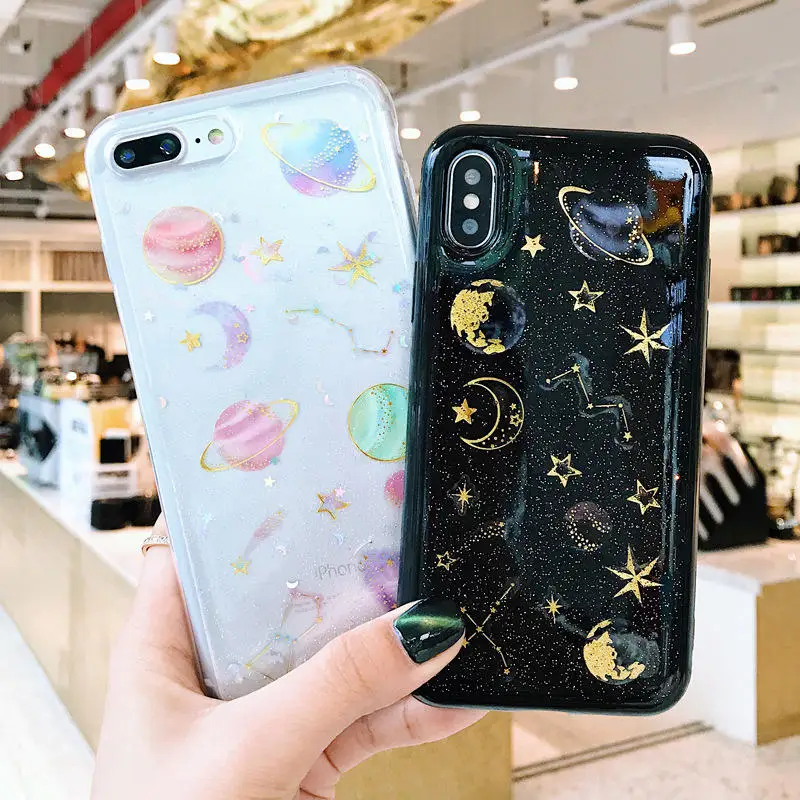 

Glitter universe planet soft case for Huawei P Smart 2019 cover For Huawei P30 Pro Nova 4 Mate 20X Honor 10 lite Phone cases