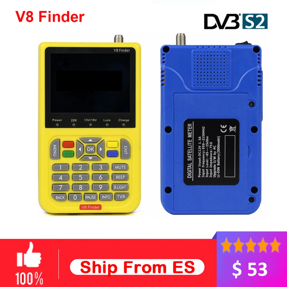 

satellite signal finder V8 finder search meter V8 finder for DVB-S/S2 with 3.5 inch LCD Colour Screen satellite Decoder Finder