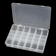 free shipping Thickened 24 grid PP storage box Category Box Sealed bin Home case office Chip box part Removable jewelry tool box