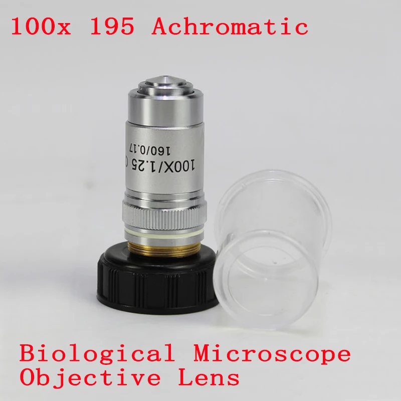 

100x Achromatic Professional Biological Microscope Objective Lens Oil 1PC Conjugate Distance 195mm NA 1.25