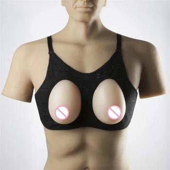 

500g/pair Silicone Breast Forms Fake Boobs Drag Queen Transgender False Breasts A cup Artificial Breast With Bra