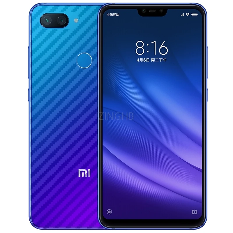 

2 Pcs/lot Back Carbon Fiber Sticker for Xiaomi Mi 8 lite 6.26" Clear Ultra Thin Slim Fit Protective Film Cover Case