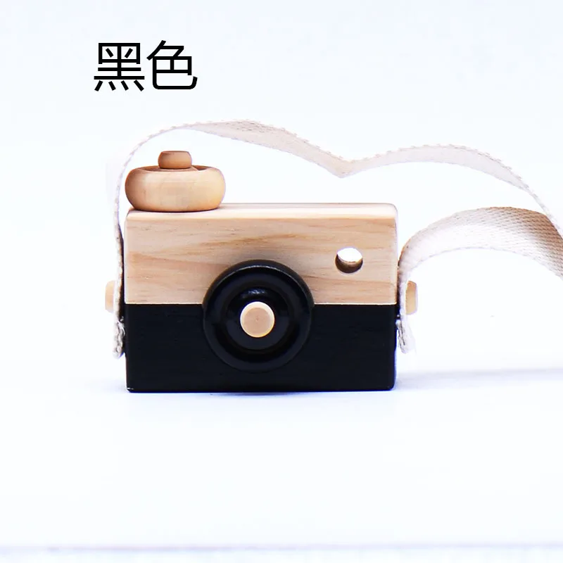 Детская деревянная модель камеры, имитационная камера, реквизит для детской фотографии - Цвет: Black