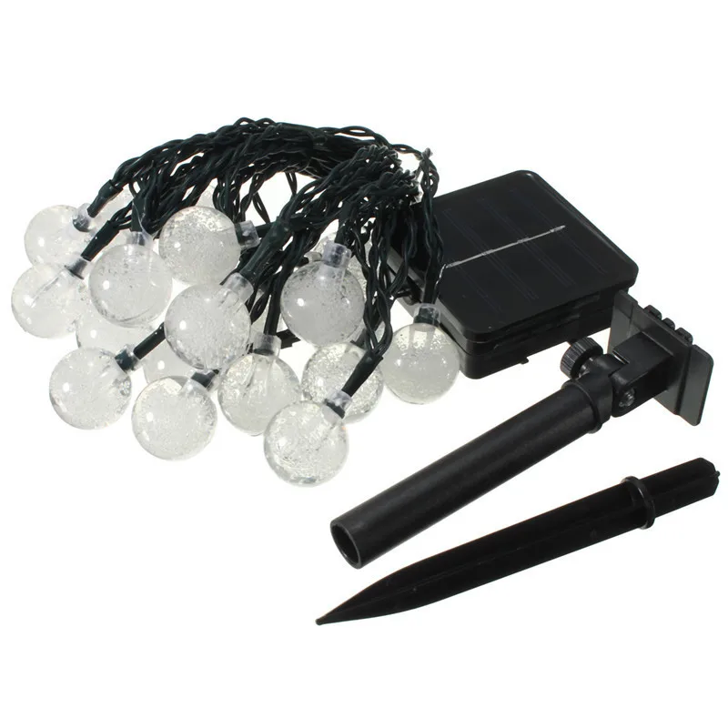 

20 solar energy Christmas light string LED festival lamp crystal bulb garden guardrail road landscape ornament lamp