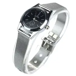 2018 модные часы Для женщин роскошный браслет из сплава Аналоговый Полный Нержавеющая сталь наручные Relogio Feminino часы подарок для любителей # D