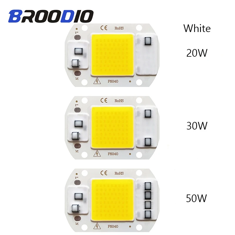 COB светодиодный светильник чип лампочки AC 220 В светодиодные лампы Смарт IC огни лампады диод 20 Вт 30 Вт 50 Вт теплый белый прожектор светодиодный DIY
