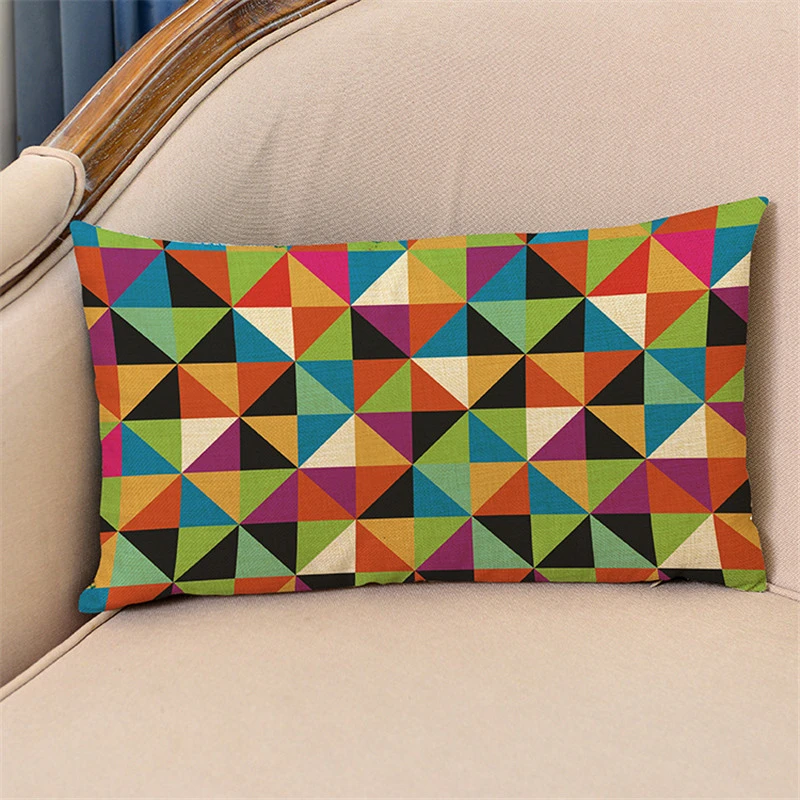 30x50cm decorative lumbar pillow cover case geometric cotton linen waist cushion cover sofa home decor gift - Decorative Lumbar Pillows 30x50cm decorative lumbar pillow cover case geometric cotton linen waist cushion cover sofa home decor gift - Decorative Lumbar Pillows