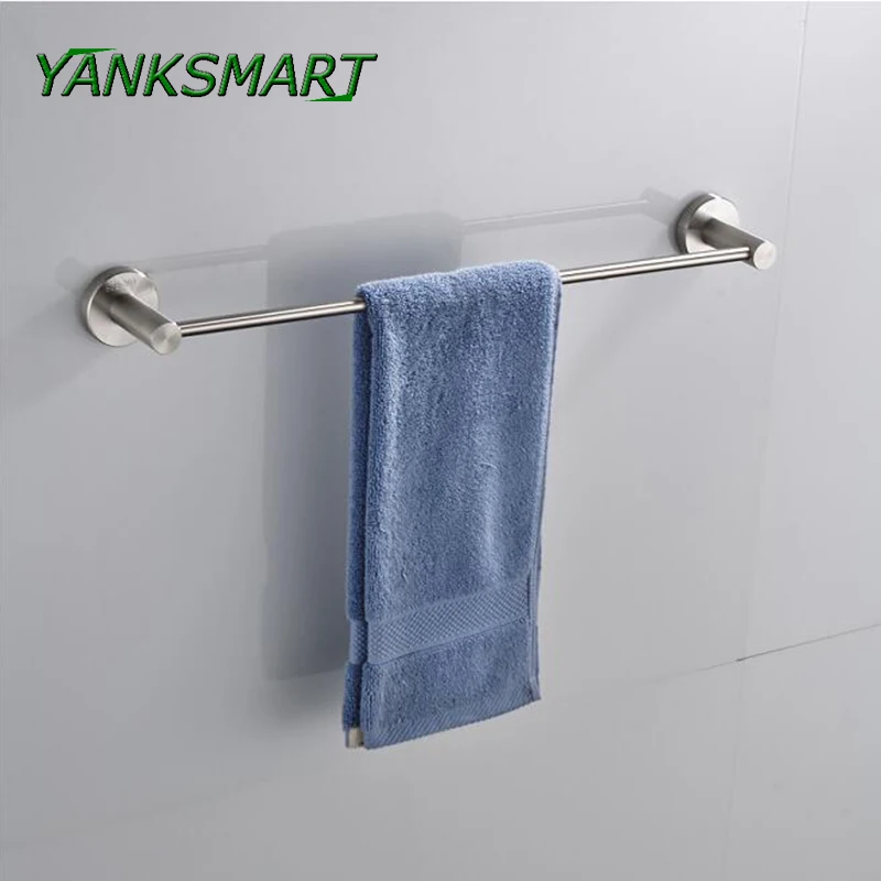 Yanksmart Nickel Brushed Stainless Steel Wall Mounted Towel Rail Holder