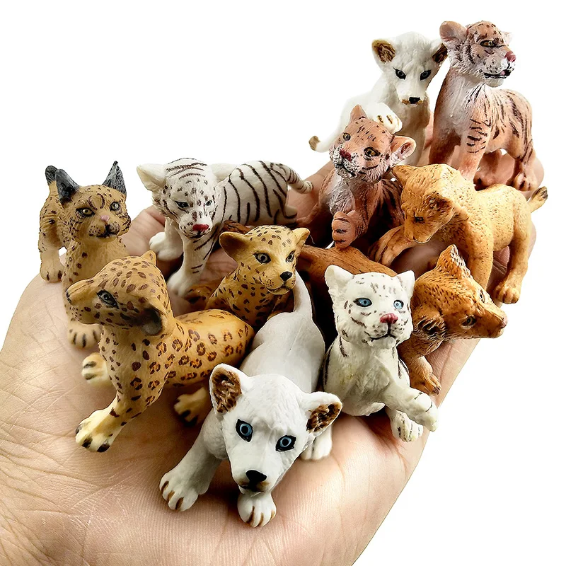 Simulation Baby Lion Tiger Lynx Forest Wild Animals Model Figurine Plastic Toys Home Decoration Accessories Decor Gift For Kids Gifts For Kids Animal Modelkids Gifts Aliexpress