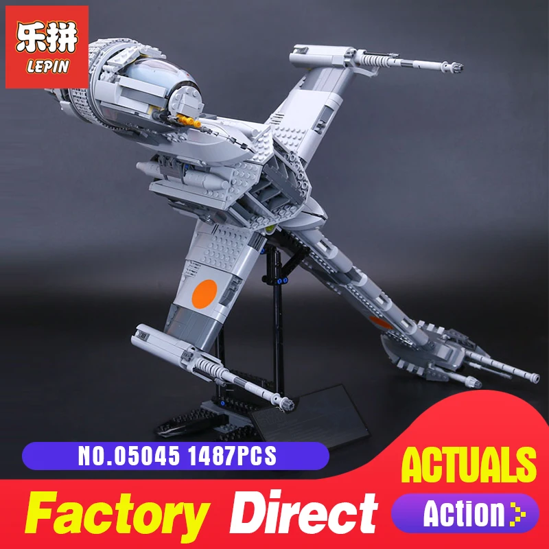 

Star 1487Pcs Lepin 05045 fighter Genuine The B-wing Educational Bricks Toys for Children toys Gift model LegoINGlys 10227 Wars