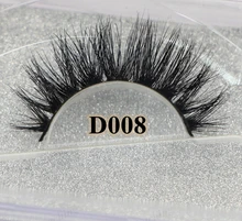 wholesale Free shipping fashion style new arrival 3D D008 premium handmade 100% real siberian mink strip eyelashes