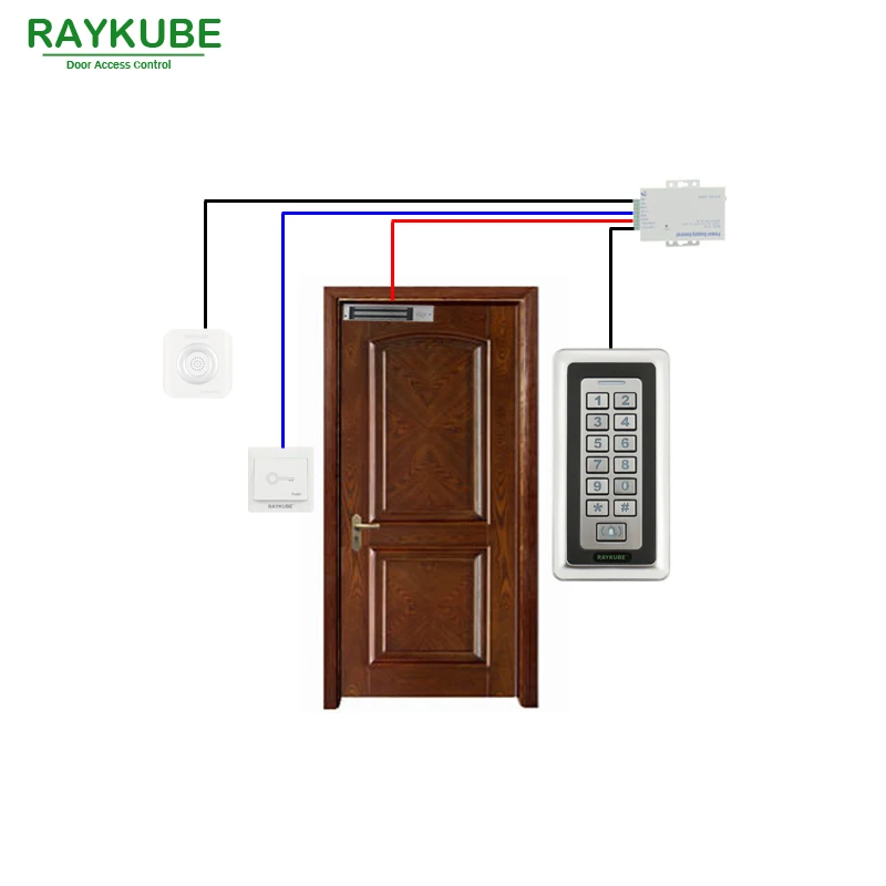 RAYKUBE пароль клавиатуры RFID 125HKz считыватель металлический чехол для система контроля допуска к двери R-K03