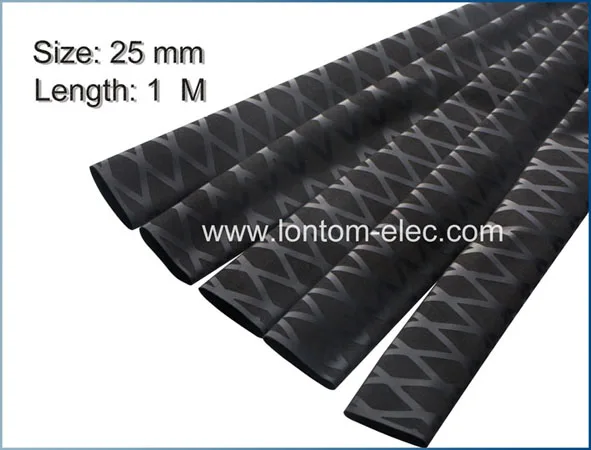 

25mm Black 2PCS Non Slip Heat Shrink Tube Fish Rod Racket Handle