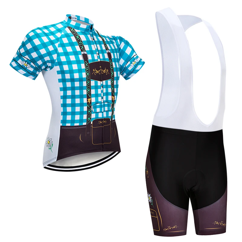 Mens Team Cycling Jersey Cycling Bib Shorts Kits Riding Short Sleeve Bike Jersey