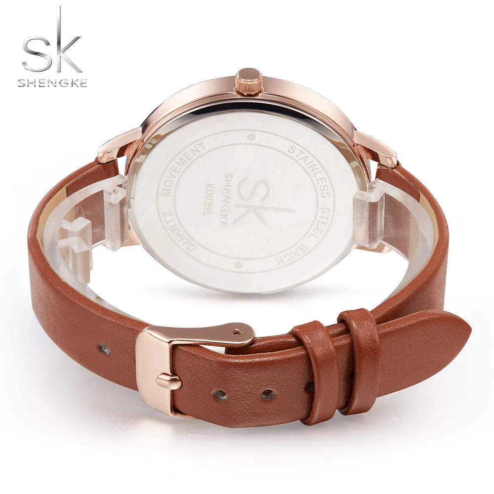 Новинка SK женские роскошные брендовые наручные часы кожаные женские часы модные женские часы Geneva Quartzwatch Relogio Feminino новые Shengke