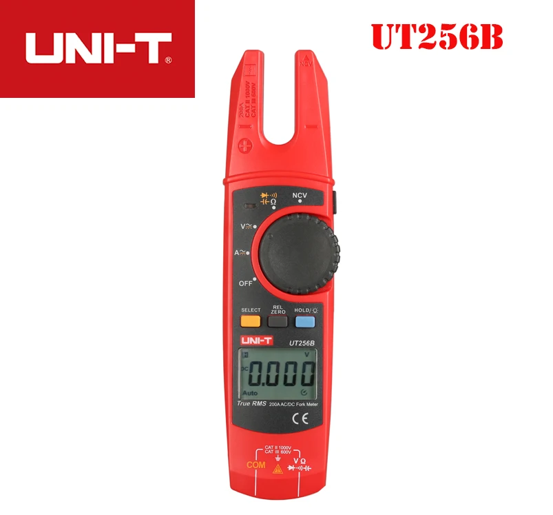 

UNI-T UT256B Digital True RMS Fork Auto Multimeter 200A AC DC Current Clamp Meters NCV Tester Voltmeter Ohm Cap Auto Range More