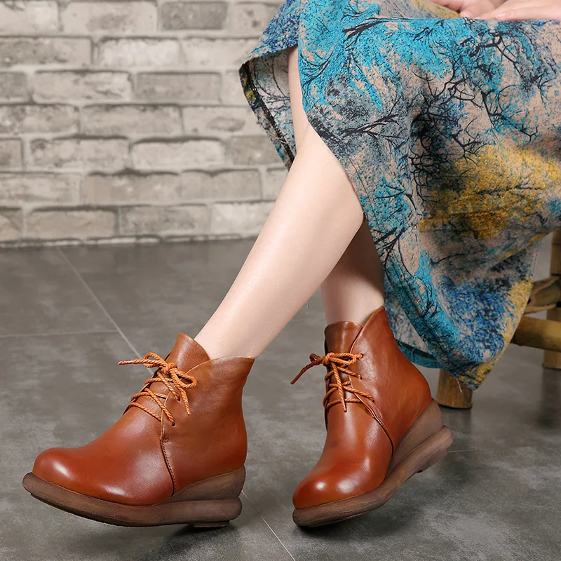 

HUIZUMEI Winter boots women shoes snow ankle boots for women platform boots women's genuine leather ankle boots.