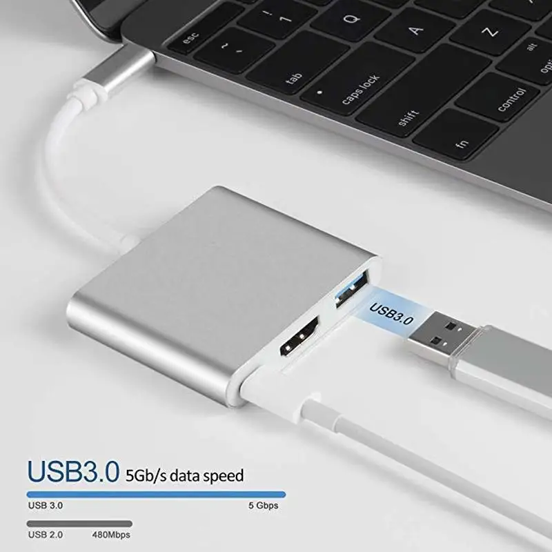 USB C концентратор к HDMI адаптер Тип C USB 3,1 хаб USB-C к USB3.0/HDMI/VGA/PD Зарядное устройство адаптер для нового Macbook pro Тип-c USB hub