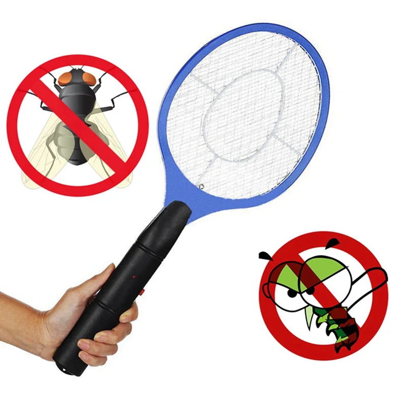 

2 AA batteries Operated Hand Racket Electric Mosquito Swatter Insect Home Garden Pest Bug Fly Mosquito Zapper Swatter Killer