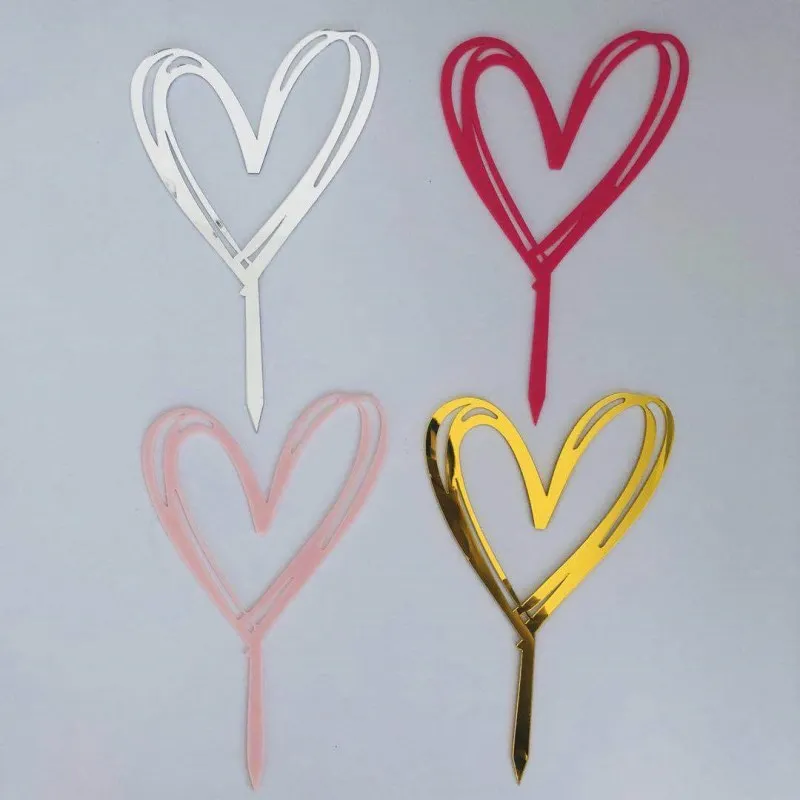 

1PC Glitter Happy Birthday Cake Topper Acrylic Love Gold Silver Cake Flag for baby shower Birthday Party Wedding Supplies