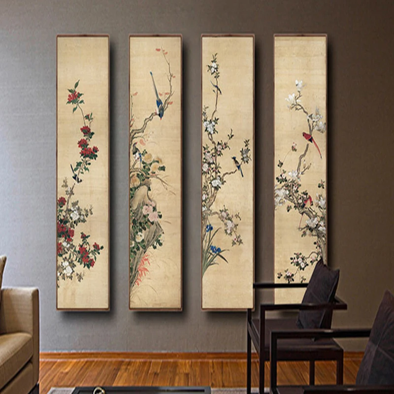3 d обои ТВ настенная Фреска для ТВ фон большие чернила цветок и птица фрески китайский Ретро стиль обои для гостиной