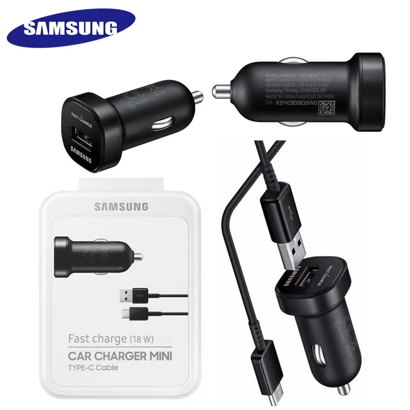 Genuine Orignal Samsung LN930 Fast Car Charger 18W USB-C Mini Car Adaptive Type-C For galaxy S8 S8+ S9 + NOTE 8 9 A3 A5 A7 2017