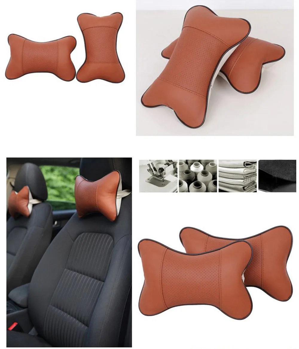 2 шт. искусственная кожа лохматые автомобильные подголовники шеи массажер безопасности автомобиля подушка для Land Rover Range Rover/Evoque/Freela