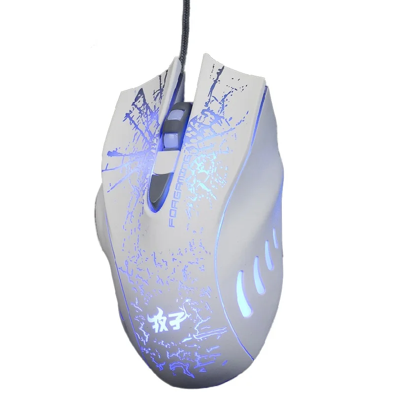 

Professional 3200DPI 1.3m Wired Gaming Mouse White / Black Mice 6 Buttons Mouse Game USB Optical Mice For Computer Gamer