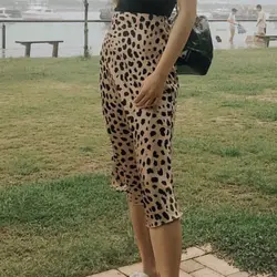 2018 для женщин летние пляжные шифоновая юбка высокая талия дамы животных леопардовым принтом обувь для девочек Bodycon Saia женский вечерние