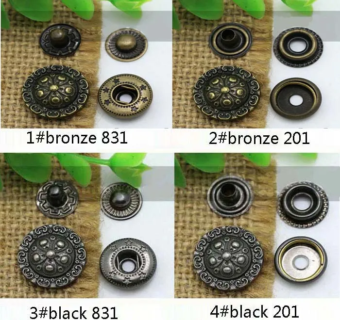 4in одна кнопка застежки Pres зубец Шпилька винтажный металлический цветок заклепки для ручной работы подарок DIY шитье кошелек сумочка пальто джинсы