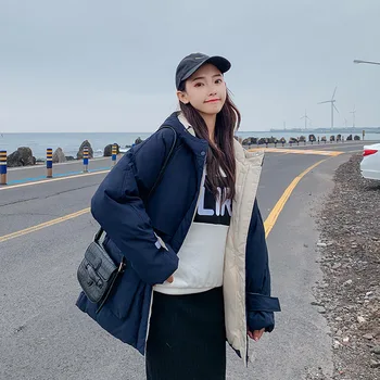 

Fashion 2020 New Winter coat women Hooded Parka Korean Down Cotton jacket Women Harajuku Loose Thick Warm Wadded jacket Overcoat