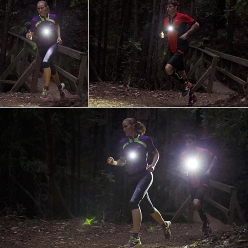 

Outdoor Sports Running Lights XPE Q5 LED 3 Modes Headlight Night Running Flashlight Warning Lights USB Charger Chest Lamp Torch