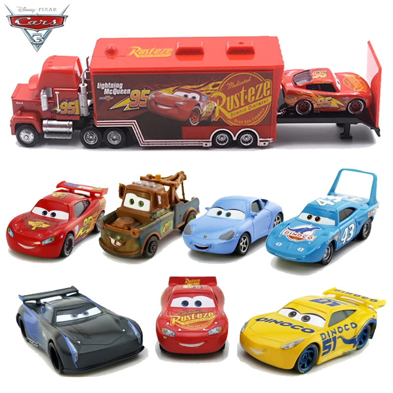 1:55 Disney Pixar тачки 3 литые игрушечные транспортные средства Молния Маккуин черный
