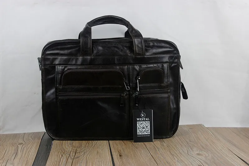 WESTAL вместительная сумка мужская натуральная кожа чемотан багажник дорожная сумка через плечо портфель мужской кожаные портфели сумки