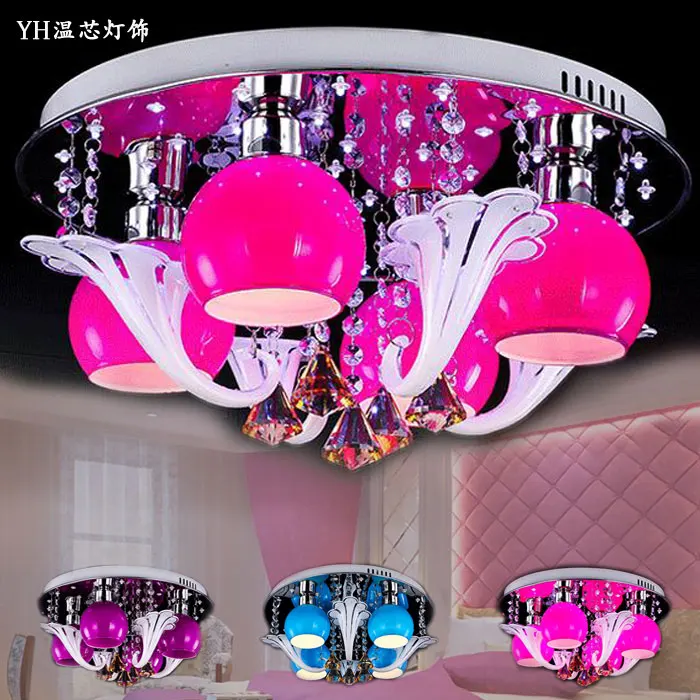 Ceiling light LED crystal lamp girl room lamp master bedroom modern
