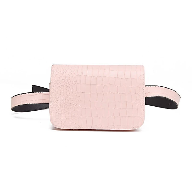 Аллигатор шаблон сумки на пояс для женщин кожа PU Регулируемая сумочка на ремне поясная упаковка бумажник чехол для телефона дамы продавца Сумки для работы - Цвет: Розовый