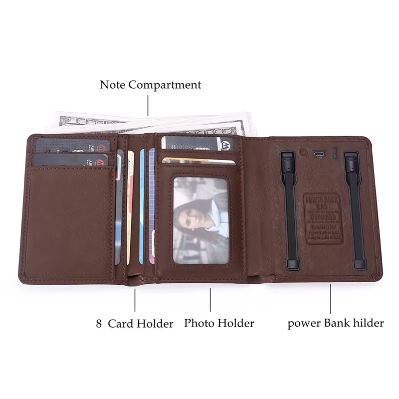 BISI GORO 2019 Smart Wallet New Style Unisex With USB for Charging Wallet With Ipone And Android Capacity 4000 mAh For Travel