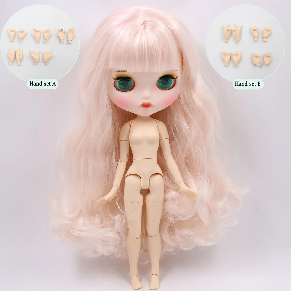 ICY Nude Blyth изготовленная на заказ кукла № BL2352/136 бледно-розовые волосы 1/6 bjd, pullip, licca, jerryberry - Цвет: B doll with hand B