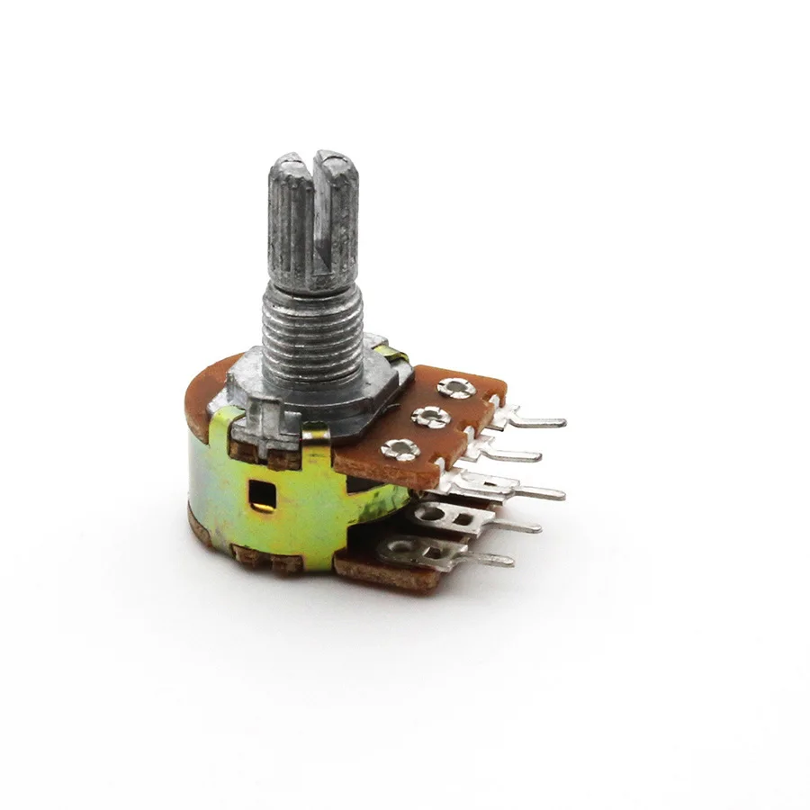 

Dual Stereo Potentiometer Pot B50K 50K Ohm R Linear shaft 15mm 15 shaft =15 6Pin Shaft WH148 Amplifier