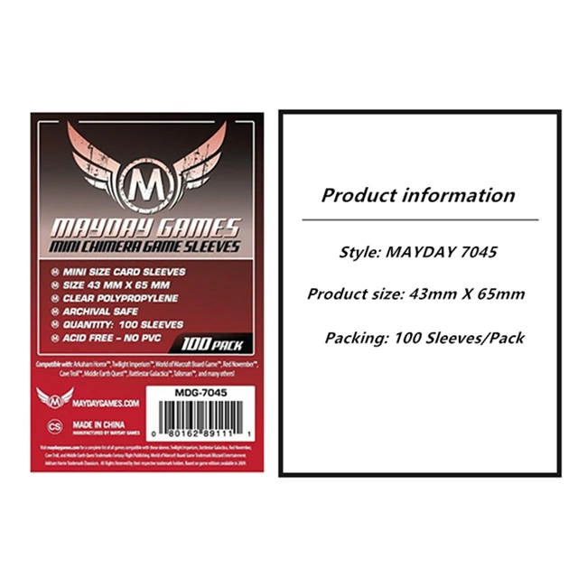 7045 x 100 100 рукава для настольных игр MAYDAY карточная игра рукав протектор защитные прозрачные карты рукава - Цвет: 7045 x 100
