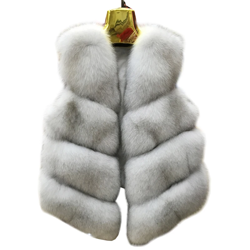 Réel Gilets 100 Naturel Sans pourpre Xl V Fourrure Vêtements ivoire Pelt Renard Rose Femelle Véritable Complet Ardoisé Manches cou 2018 Gilet D'hiver De noir U5xXdqqvw