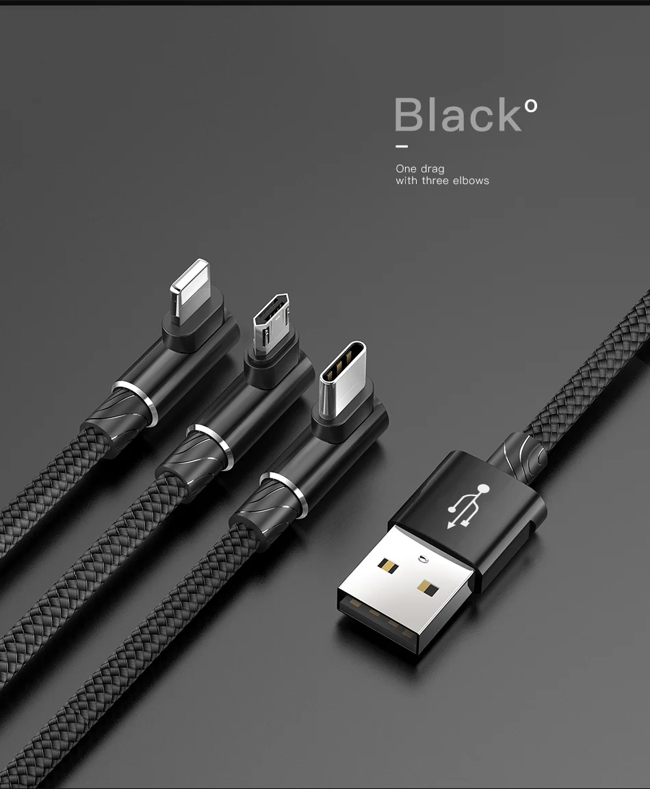 Baseus 90 градусов 3 в 1 USB кабель для iPhone XS Max XR X 8 7 6 6S Зарядный Шнур Micro USB кабель type-c usb type-C кабель