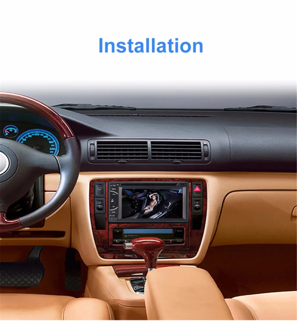 Sale 6.2" Universal Android 6.0 Quad Core Car DVD Player GPS Navigation BT Stereo Radio RDS DAB+ Audio Video 2Din Double 2 Din Audio 1