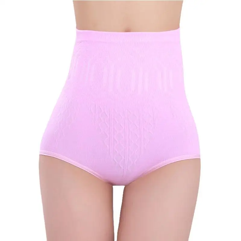 Сексуальные женские короткие женские шорты с высокой талией, Утягивающие трусы с контролем живота - Цвет: Pink