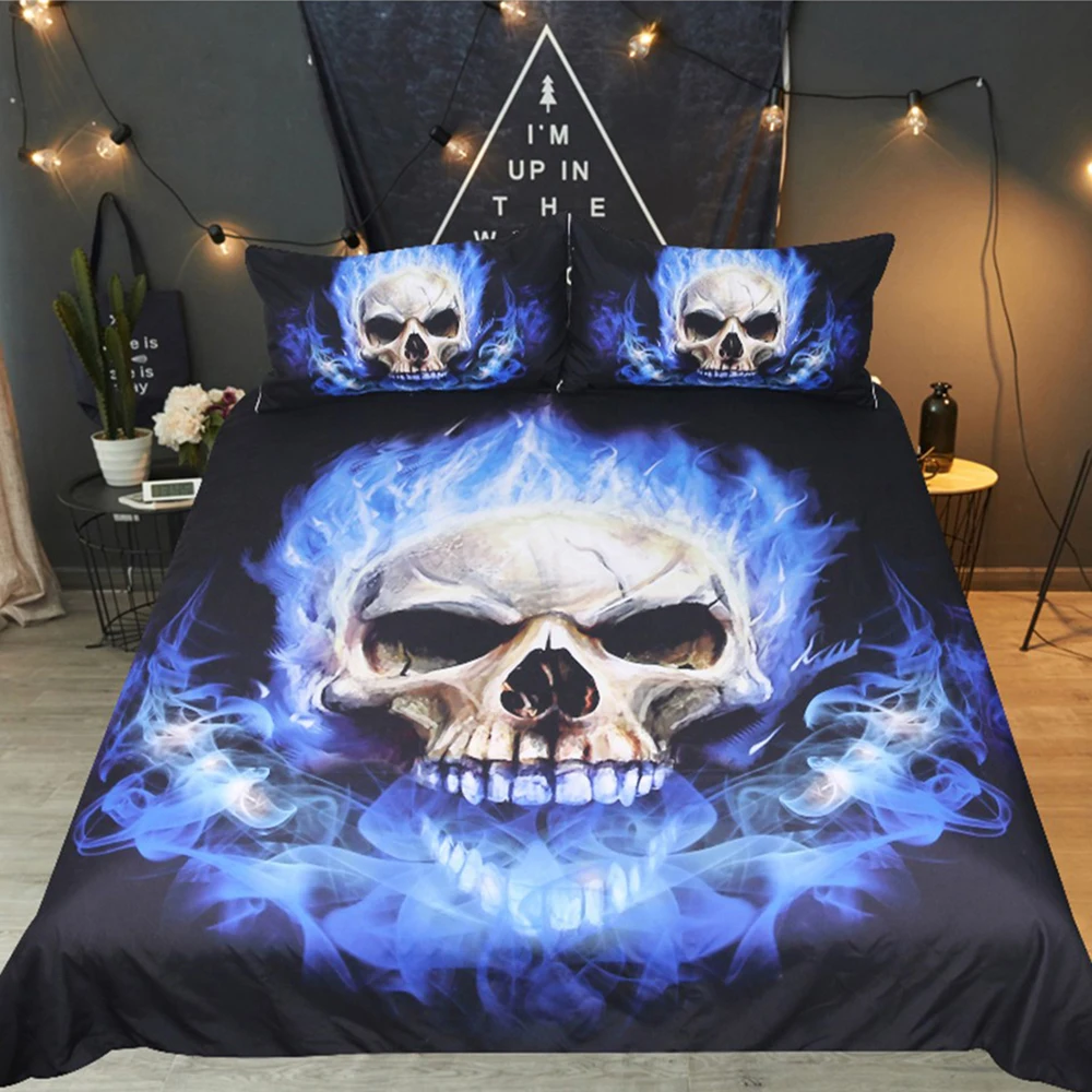 Drop shipping Boys Bedding Sets Digital Printing Skull Bedding Set