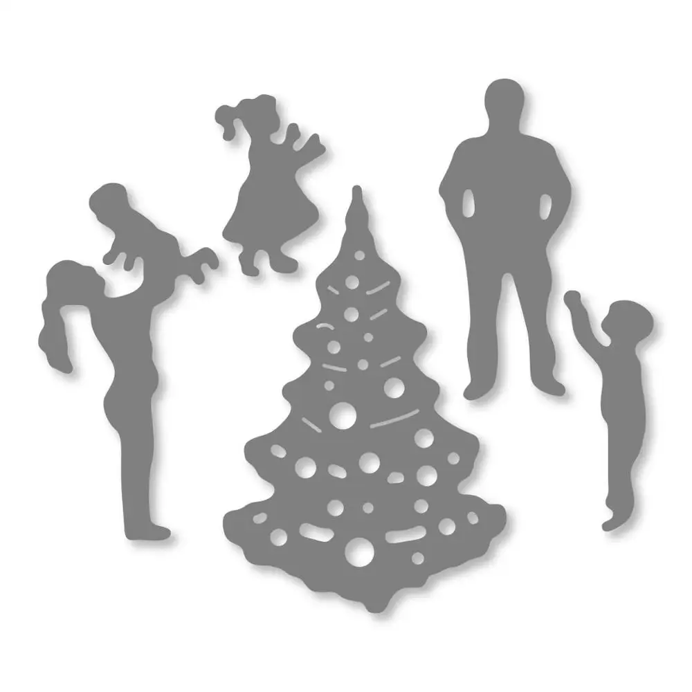 

Christmas Tree Dad Mom Kids Joy Metal Cutting Dies Stencil for Making DIY Paper Photo Card Scrapbooking Embossing dies New 2019