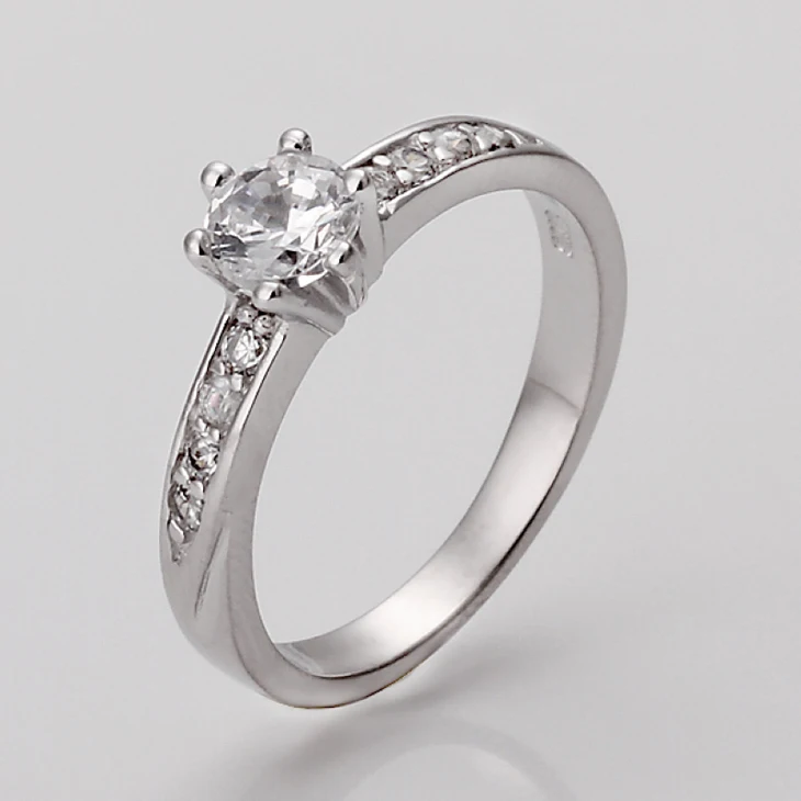 Горячая Свадебный с фианитами кольца 925 серебро ladies'finger кольцо ювелирные изделия оптом подарок Прямая не выцветает Рождество