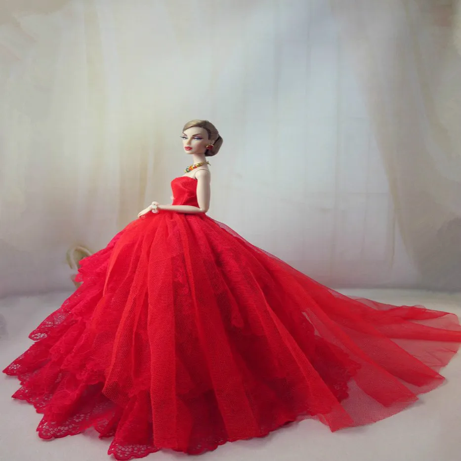 

new arrvial collection high quality Luxury Cinderella's Ball gown wedding dress for barbie doll for FR doll